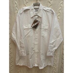 ELBECO Paragon Plus Long Sleeve Uniform Poplin Shirt 17.5 32/33 NWT White